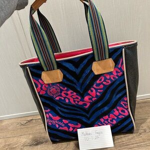 Consuela Pink and Blue Zebra Tote